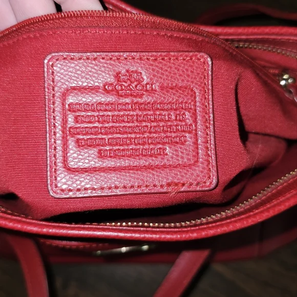 Red coach leather tote bag - Picture 4 of 4